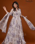 Vintage Orchid Printed Anarkali Suit