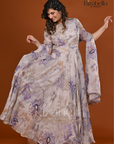 Vintage Orchid Printed Anarkali Suit