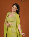 3 PCS, drape skirt with heavy dupatta