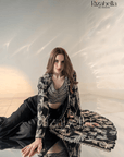 Noir Monarch Embroidered Cape Set