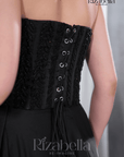 Shaam Black Ready-to-Wear Draped Saree with Embellished Blouse