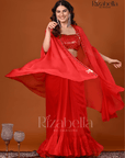 3 PCS drape skirt and mirror work