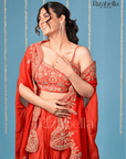 3 PCS rust, drape skirt with heavy Cape
