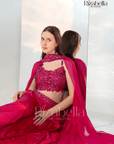 Regal pink cape style with leaf work