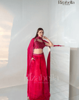 Regal pink cape style with leaf work