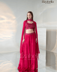Regal pink cape style with leaf work