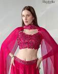 Regal pink cape style with leaf work