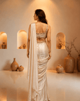 Royal Sapphire Crystal Saree Set