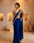 Royal Sapphire Crystal Saree Set