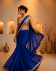 Royal Sapphire Crystal Saree Set
