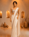 Royal Sapphire Crystal Saree Set