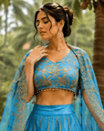 Azure Bloom EmbroidereD Lehenga Set