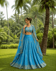 Azure Bloom EmbroidereD Lehenga Set
