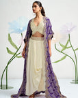 Royale Embellished Cape Draped Ensemble