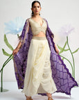 Royale Embellished Cape Draped Ensemble