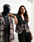 Embroidered jacket set - Black