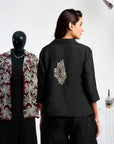 Embroidered jacket set - Black
