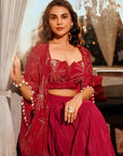 Timeless Handwork Cape - Crimson Red