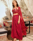Timeless Handwork Cape - Crimson Red