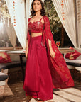 Timeless Handwork Cape - Crimson Red