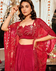 Timeless Handwork Cape - Crimson Red