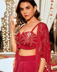 Timeless Handwork Cape - Crimson Red