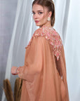 Women Urban peach Embellished Cape Palazzo Set