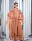 Women Urban peach Embellished Cape Palazzo Set