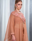 Women Urban peach Embellished Cape Palazzo Set
