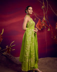 halter neck zari anarkali