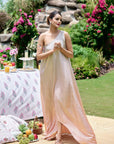 1 Piece One Shoulder Asymmetric Dress - Silver & Purple