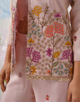 Rosé Garden Hand-Embroidered Ensemble