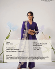 Purple Embroidered Dupatta with Anarkali Set