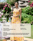 Floral Embroidered Co-ord Set - Yellow- Orange