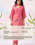 Kurta Set with Peacock & Floral Handwork