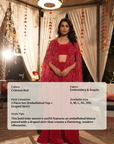 Embroidered Jacket Palazzo Set - Red