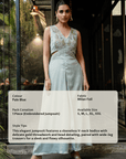 Embroidered Cutout Waist Jumpsuit - Pale Blue