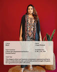 Embroidered Asymmetrical Kurta Set - Black