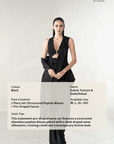 Black Luxe Peplum Drape Saree Set