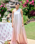 1 Piece One Shoulder Asymmetric Dress - Silver & Purple