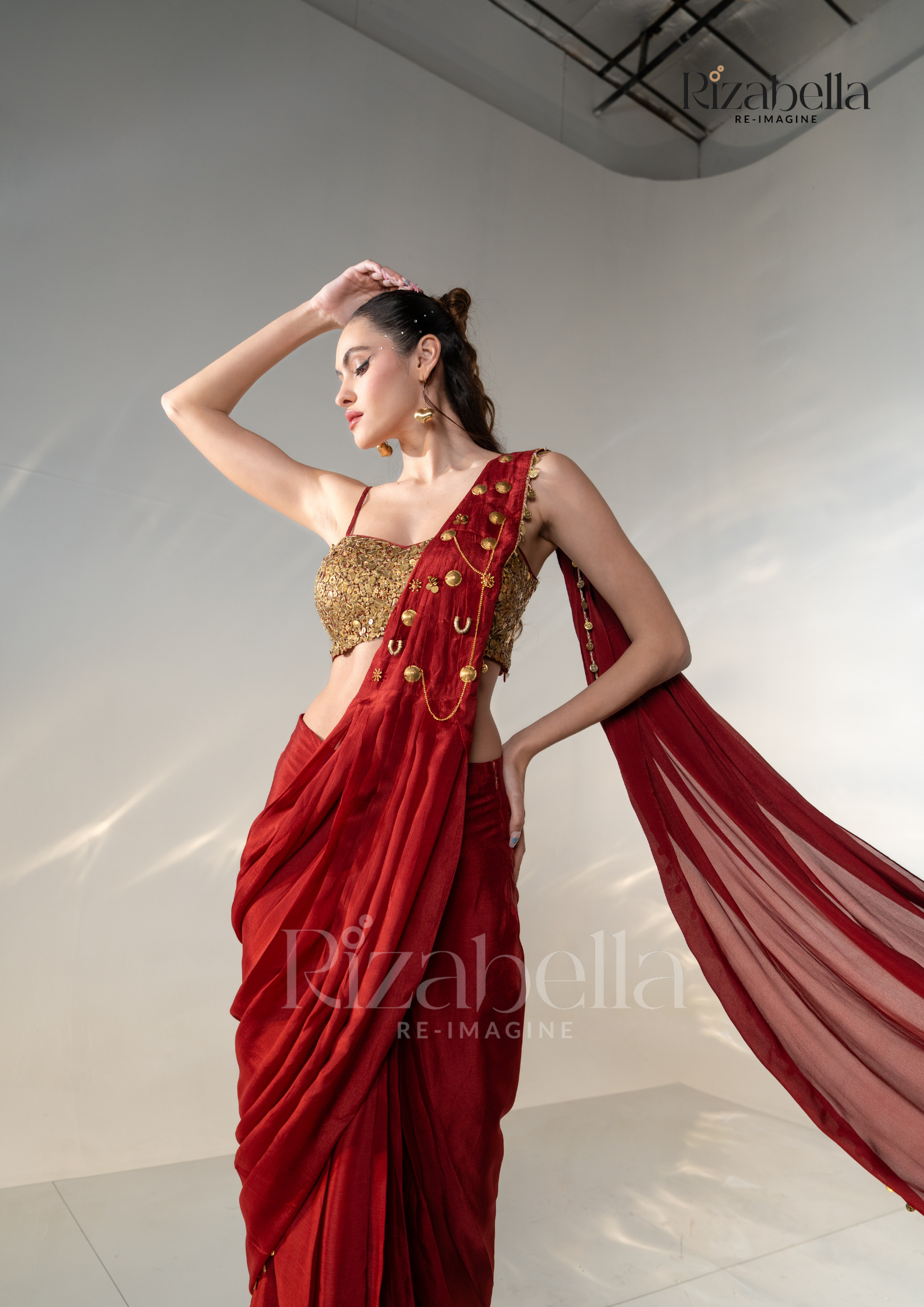 Ruby Noire Saree Set