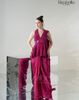 Luxe Peplum Drape Saree Set