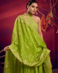 Halter neck zari anarkali