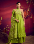 Halter neck zari anarkali