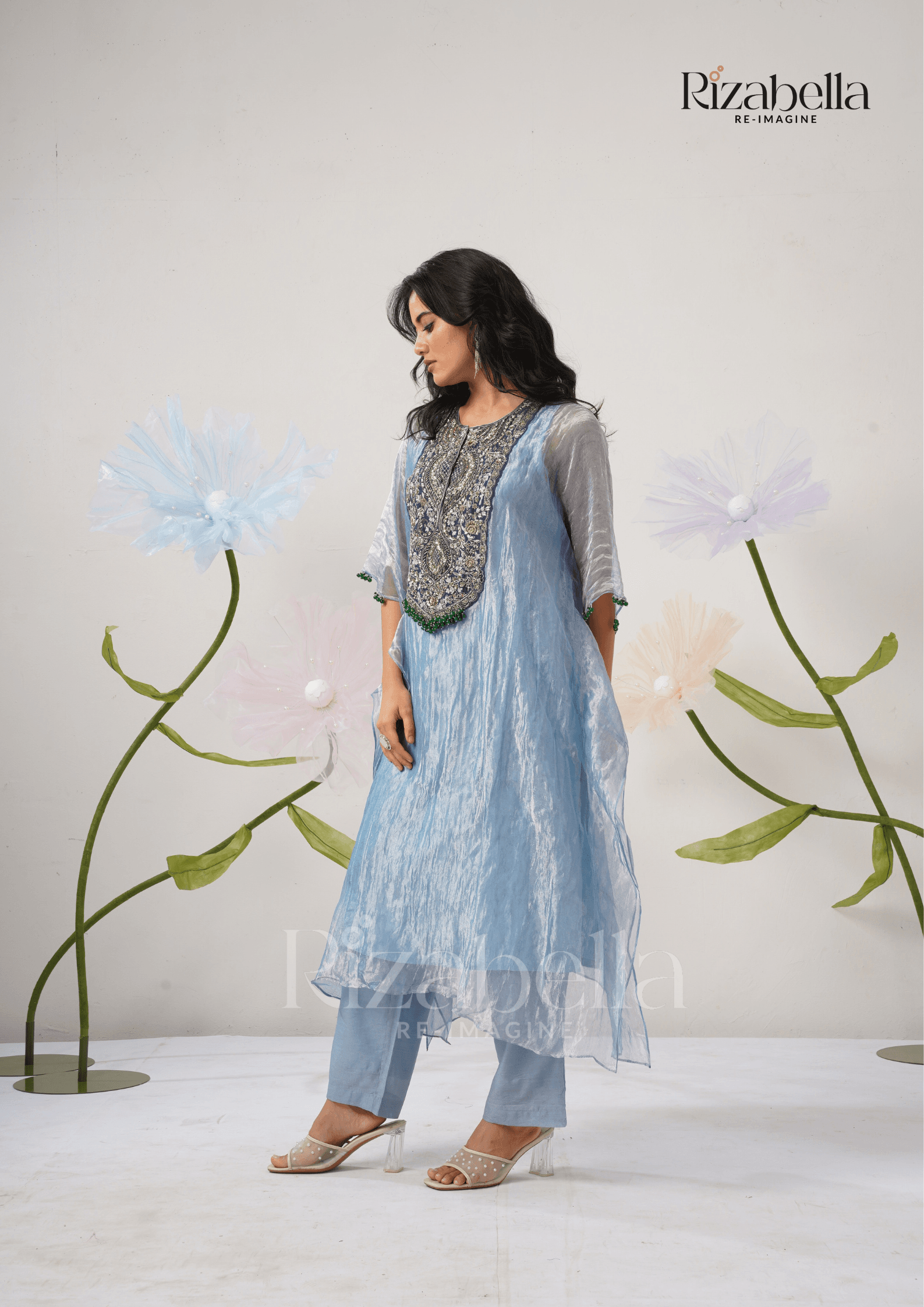 Ornate Azure Kaftan