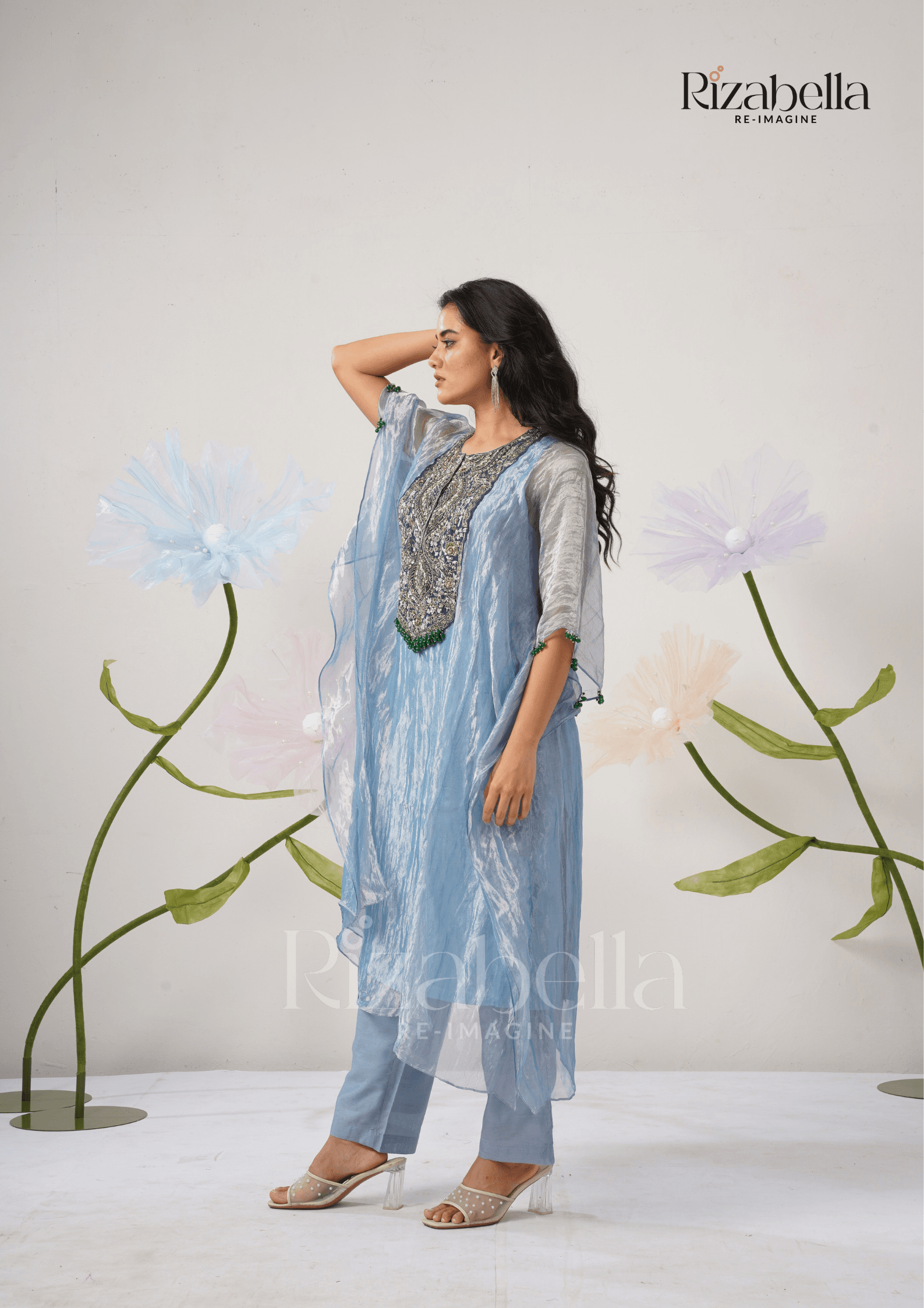 Ornate Azure Kaftan