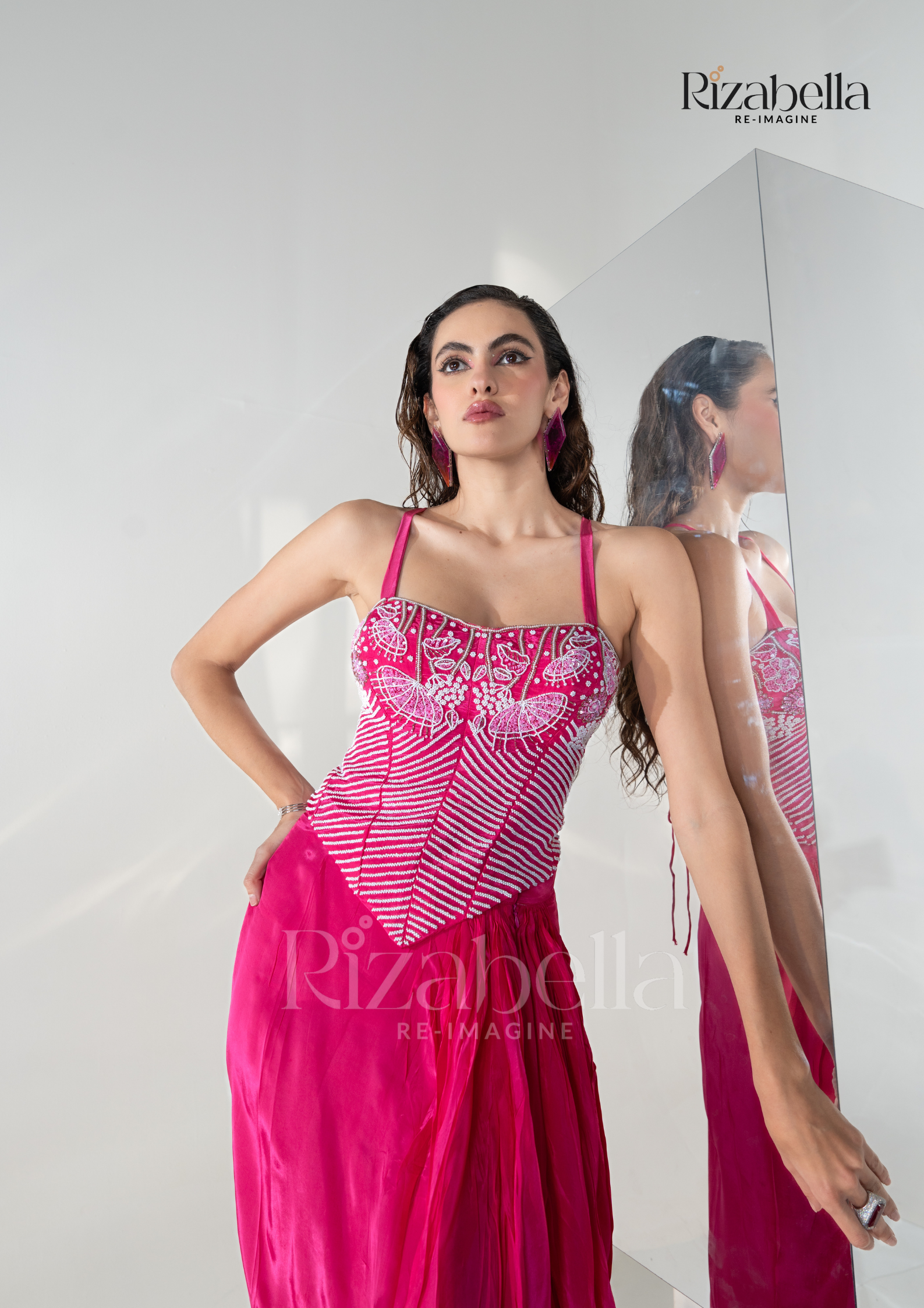 Queen’s Blush Corset drape skirt