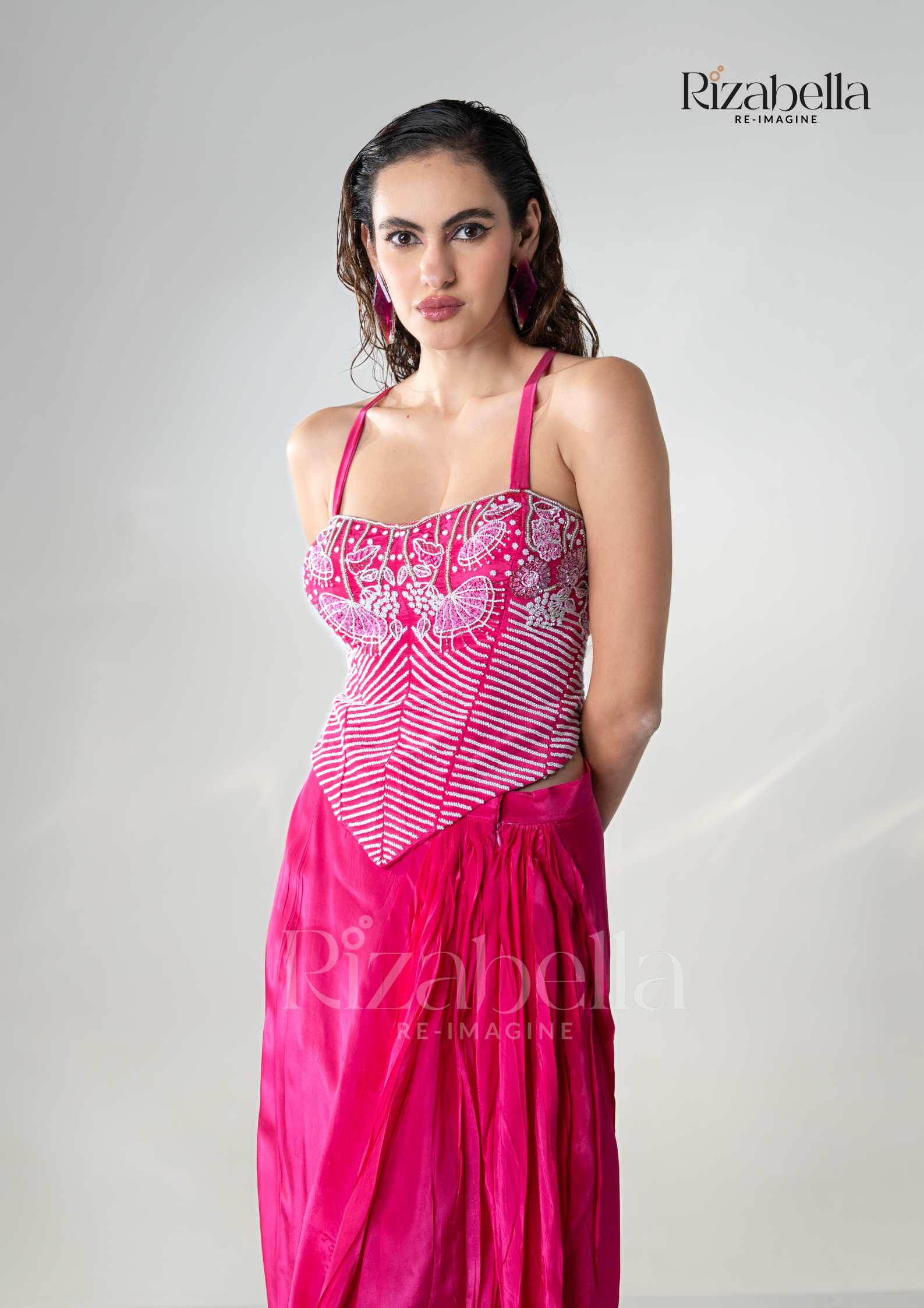 Queen’s Blush Corset drape skirt