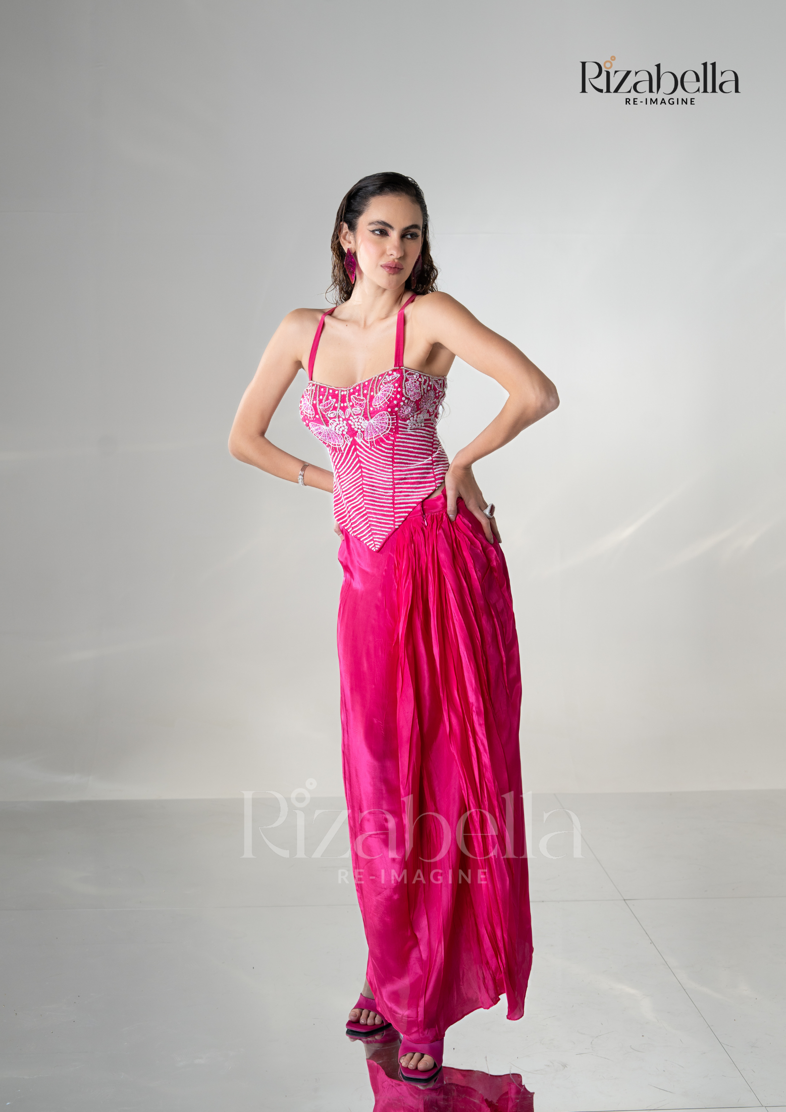 Queen’s Blush Corset drape skirt