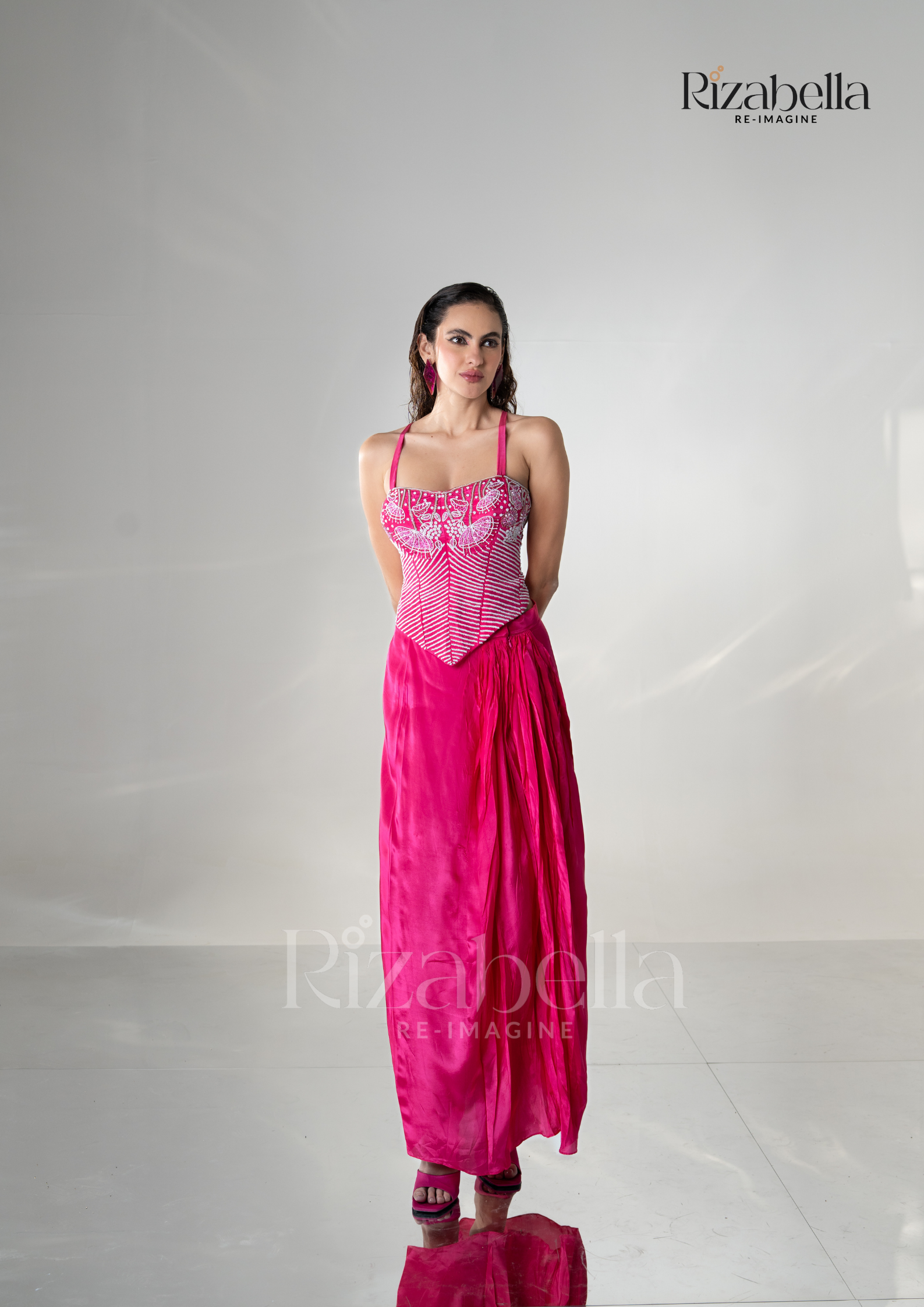 Queen’s Blush Corset drape skirt